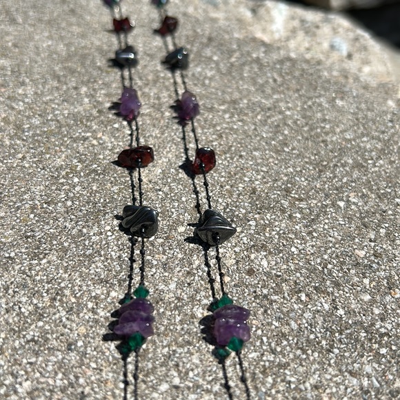 Bohemian, unique, hand strung gemstone necklace - Picture 6 of 6